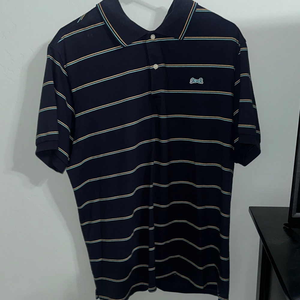 Le Tigre Navy Polo with Yellow Stripes size 3 XL